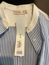 NEW TORY BURCH CORA OMBRE STRIPED COTTON SHIRTDRESS LONG SLEEVE SIZE 6