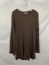 Loveriche NWT Womens Size M Cocoa Brown Long Sleeve Cable Knit Sweater Dress