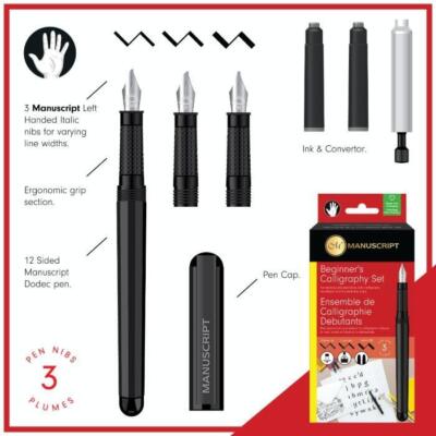 Manuscript MC1235L Calligraphy Beginners Pen Set Left Handed for
