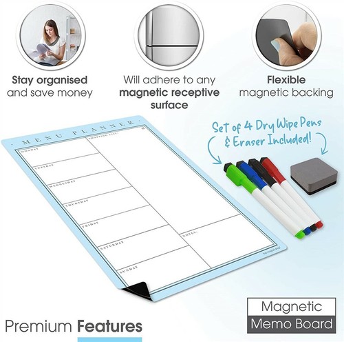 Magnetic Weekly Planner White Board for Fridge, Dry Wipe Calendar and Memo Board - Picture 58 of 92