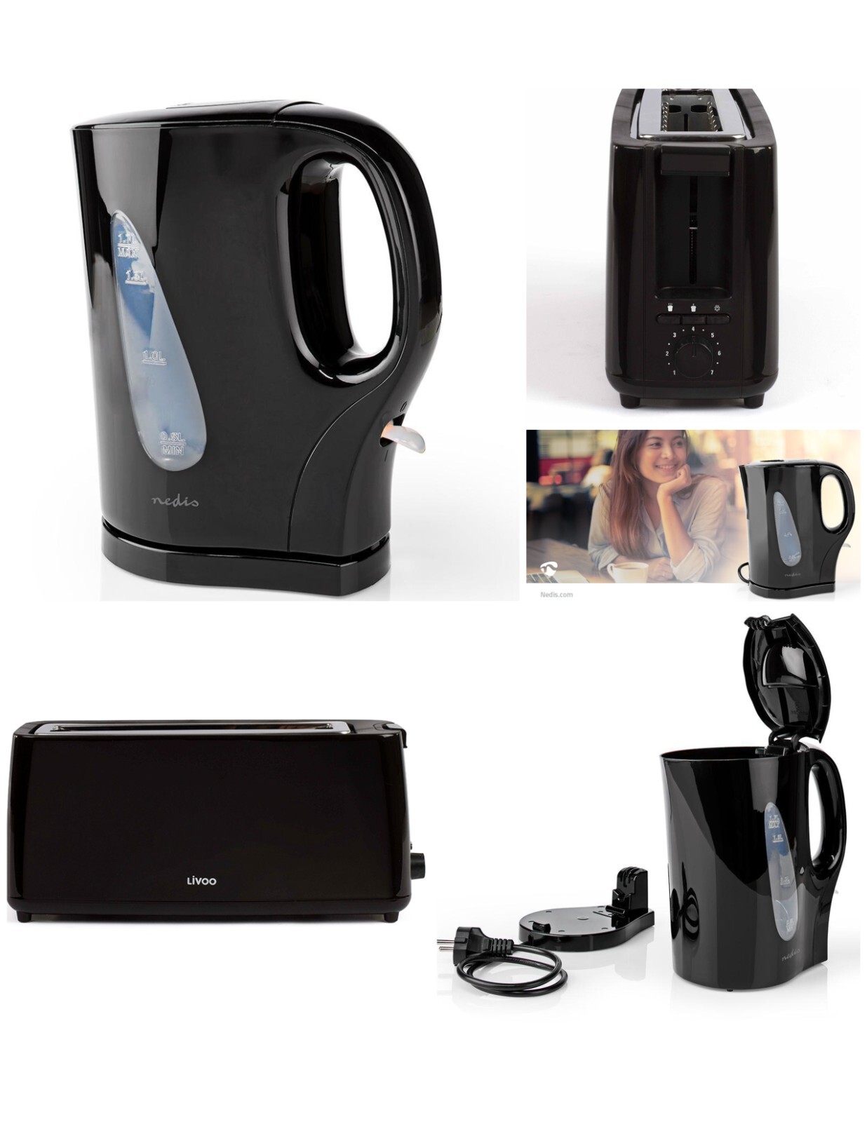 Bouilloire 2200W et grille-pain pour des matins sereins en famille