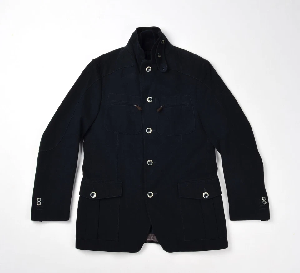 Men's CORNELIANI ID Navy Zip Out Bib Cord Cotton Size EU 48 UK,US 38 6R Jacket Foto 2 de 4