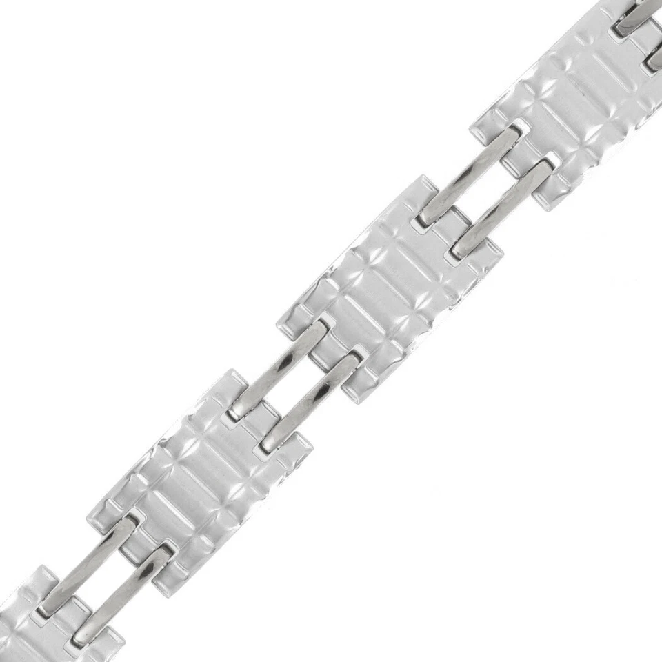 Pulsera Rochet Hombre Roma Acero Inoxidable Eslabón de Cadena Acanalado 8 5/8" Foto 4 de 4