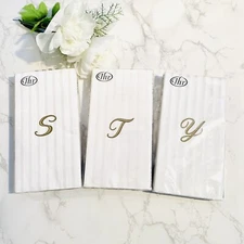 IHR 3-Ply Paper Napkins, Initial Guest Towel (16) Count (Variety of Letters)
