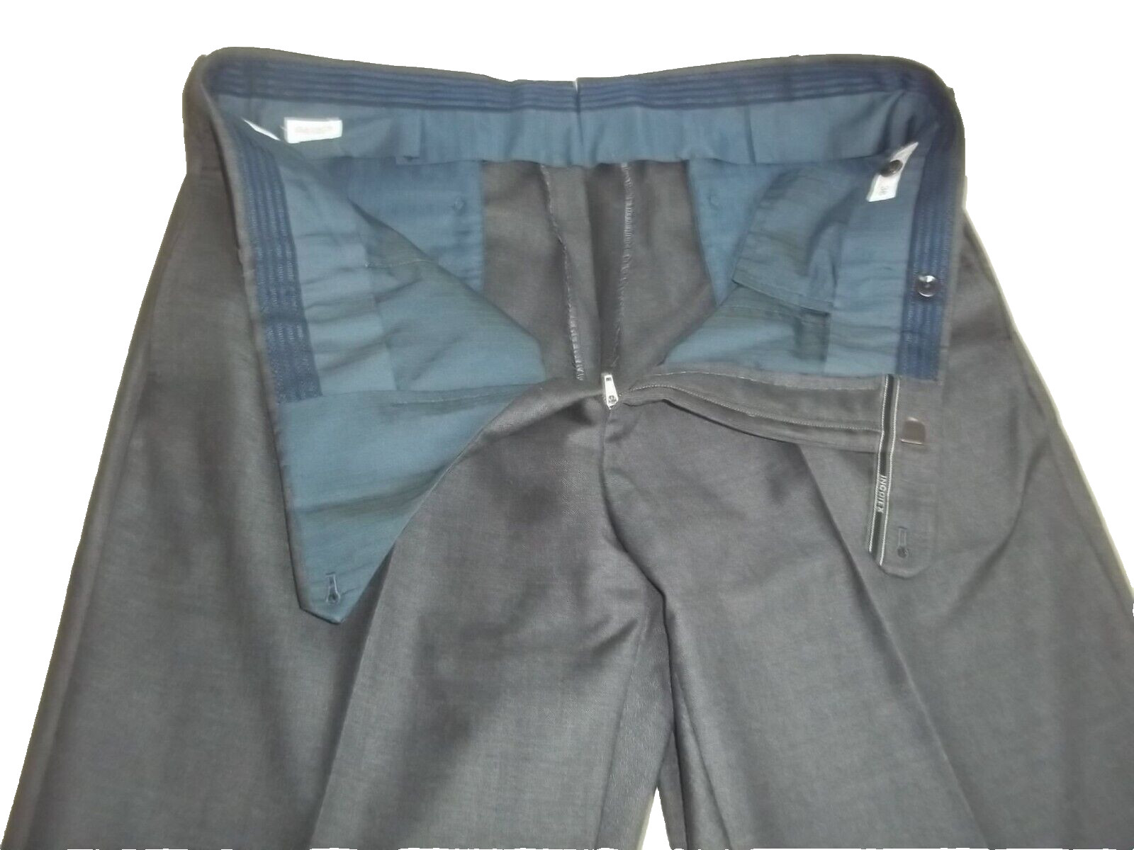 Incotex Solid Gray Flat Front Wool Dress Pants, S… - image 5