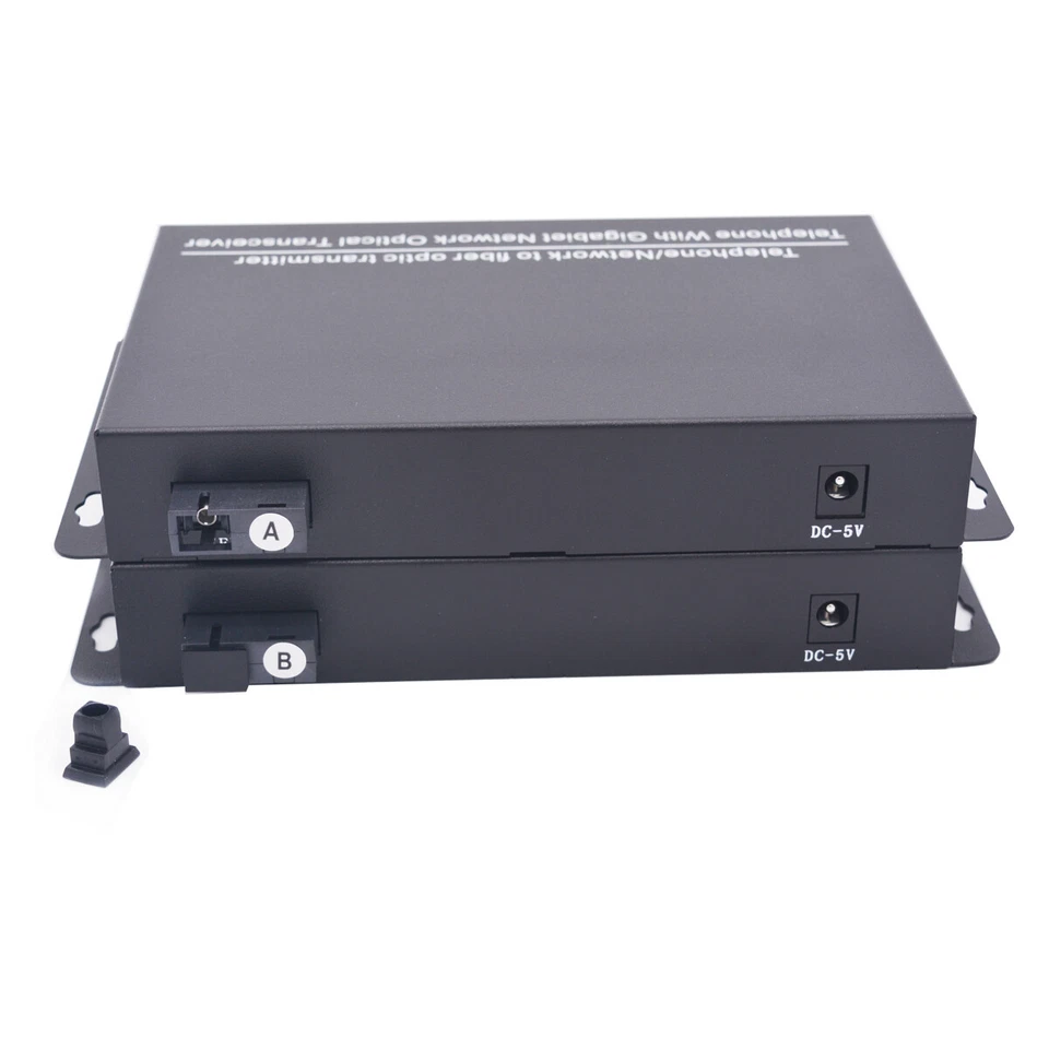 RJ11 POTS Telephone 2 Gigabit Ethernet over Fiber Optic Extender Converter 1 Set - Image 3 of 4