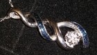*LAST 1* NEW KAY Jewelers Sterling Silver Blue & White 7 Diamond Weave Necklace — photo 4