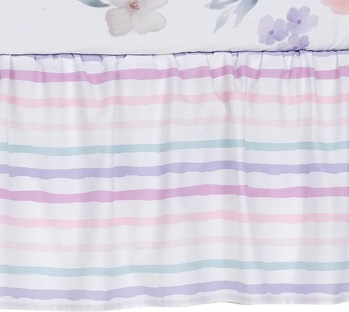 Lambs & Ivy Girls Rule the World Pink Floral 4-Piece Baby Crib Bedding Set - Picture 11 of 12