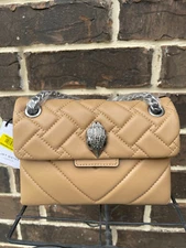 NWT $245 Kurt Geiger Mini Small Kensington Camel beige Leather Shoulder Bag