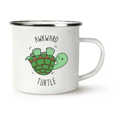 Mug Maladroit Tortue 341ml - Tasse à Café Ou Latte Drôle Et Mignonne - Cadeau Humour Céramique Blanche