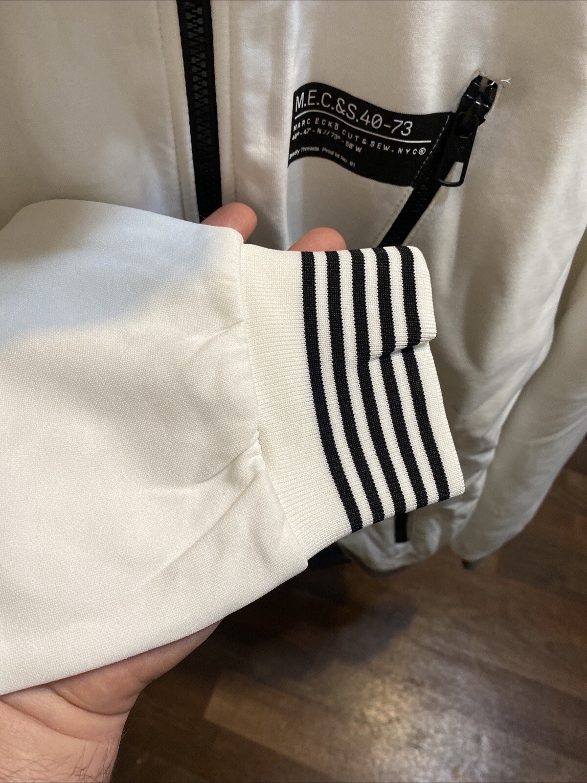 Mark Ecko Track Jacket White Zip Front Pocket Bla… - image 7