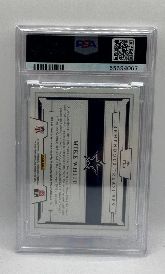 2018 National Treasures MIKE WHITE RC Tremendous Treasures Nike Patch /2 PSA 9 - Image 2 of 2