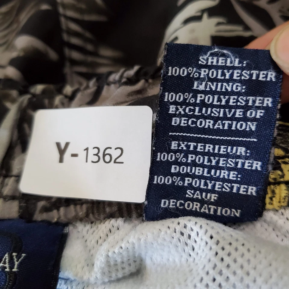 Harbor Bay Men Swimwear 3XL Black Trunks Hawaiian Palm Tree Allover Graphic - Image 2 of 4