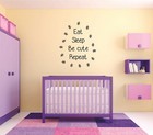 Eat Sleep Repeat New Baby Quote Vinyl Wall Art Decor Sticker Nursery Room Decal