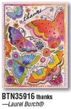 NOTE CARDS by Leanin' Tree -Butterflies THANKS-Pack of 8