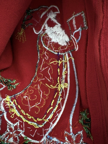 Vintage Quacker Factory Med Women Christmas Holiday Red BeadedDecorated Sweater - Picture 18 of 18