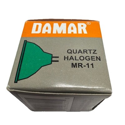 Damar FTD/CG/GREEN 20W 12V MR-11 quartz halogen lamp with a GZ4 bipin base green