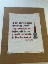 Completed Counted Cross  Stitch John 12:46 Unframed