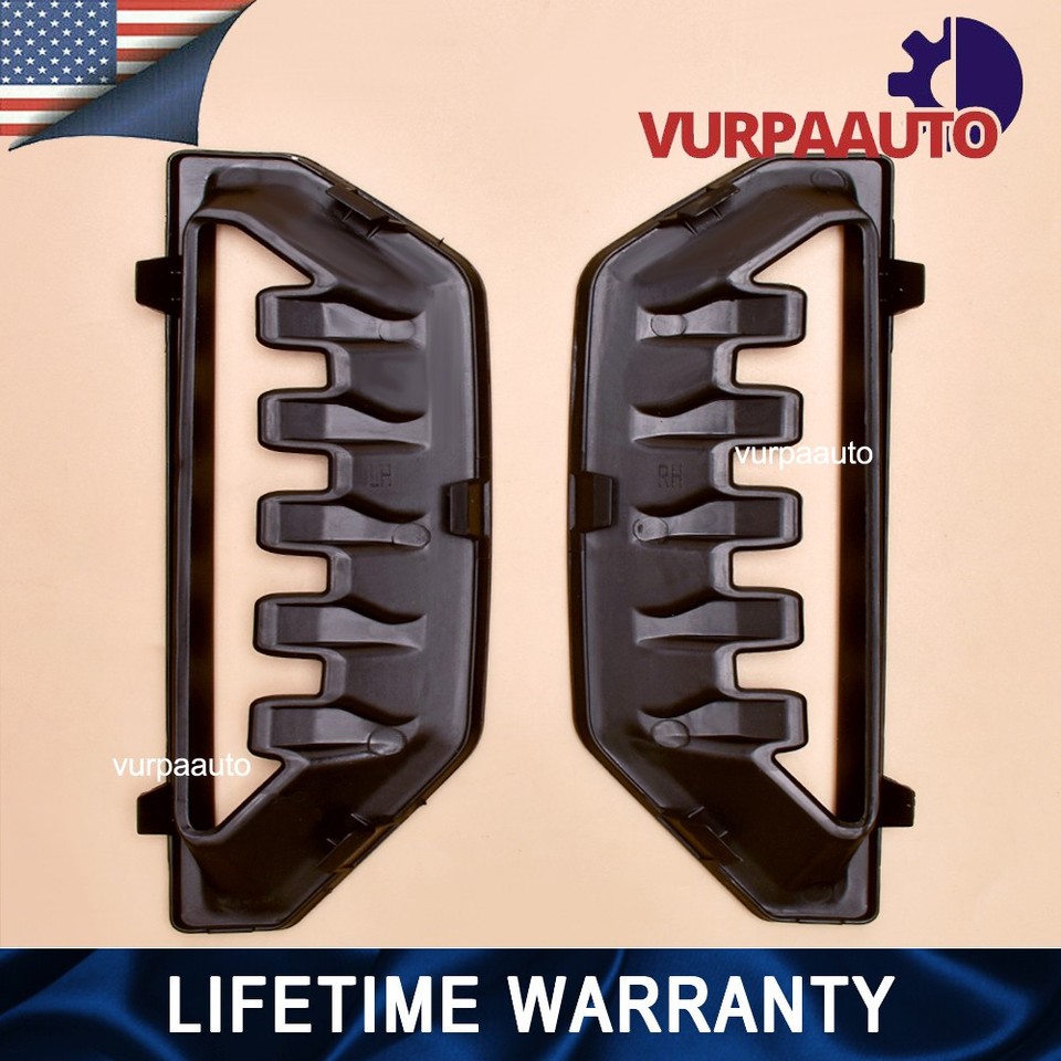 2PCS Front Glossy Black Bumper Grille Cover Air Duct For GMC Sierra ...