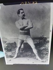 STRONGMAN VINTAGE ORIGINAL NEGATIVE LABELED BOWER 4X5 INCHES WOW