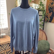 Men s Lacoste Blue Pullover Alligator Crew Neck Sweater