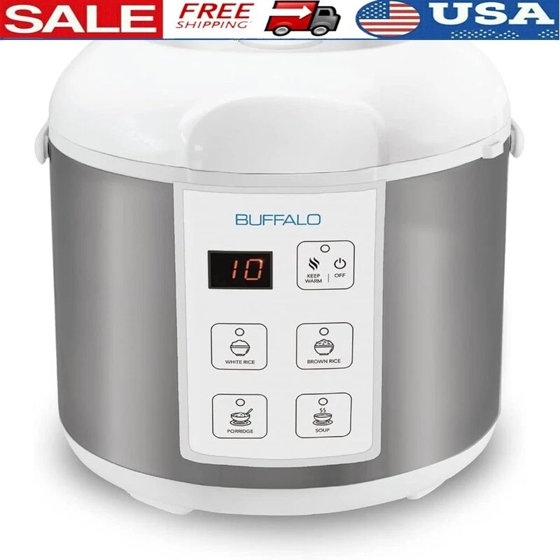 Electric Rice Cooker Stainless Steel Pot Non-Toxic Non-Stick Auto Warm 5 Cup New