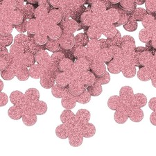 120Pcs Flower Foam Stickers, 1.2" EVA Self Adhesive Glitter Foam Sticker, Pink