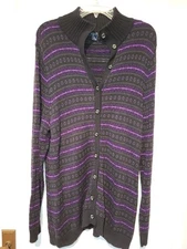 NWOT Chaps Button Up Striped Sweater Size XL #538