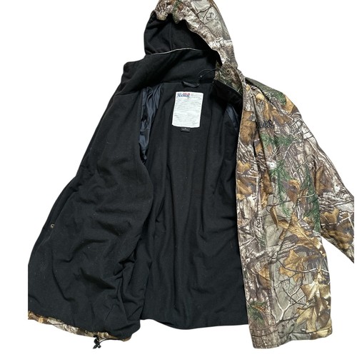 Midway USA NRA RealTree Camo Hooded Hunting Jacket Coat Men Medium *Damage READ* - Picture 2 of 7