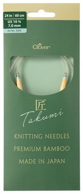 Clover Stricknadeln: Rund: Fest: Drehbar: Pro Takumi Bambus: 60Cm X 7,00Mm