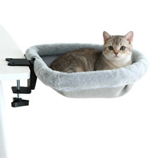 Cat Desk Bed Foldable Semi-Circle Sunken Design Space-Saving Office Pet Bed