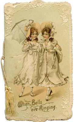 Antique Victorian Christmas Book When Bells Are Ringing Life is So Blest c1910