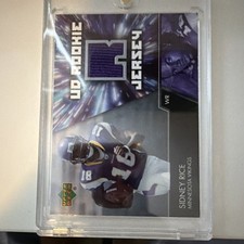 Upper Deck 2007 UD Rookie Jersey Sidney Rice #UDRJ-SR Minnesota Vikings NFL Card. rookie card picture