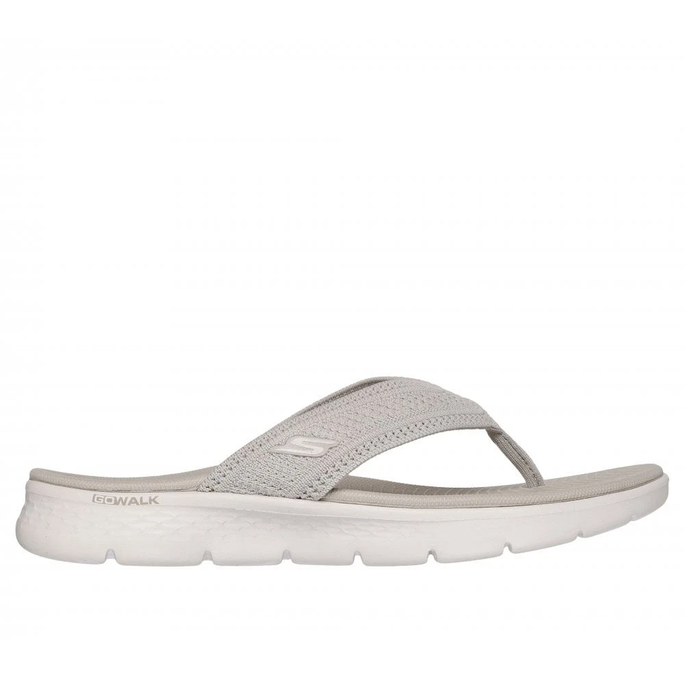 Skechers Holly 141459 Ladies Flip Flop Sandal Taupe GO WALK Flex Toe Post Beach