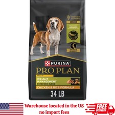 Purina Pro Plan Senior Weight Management Shredded Blend Chicken Dog Food, 34 lb
