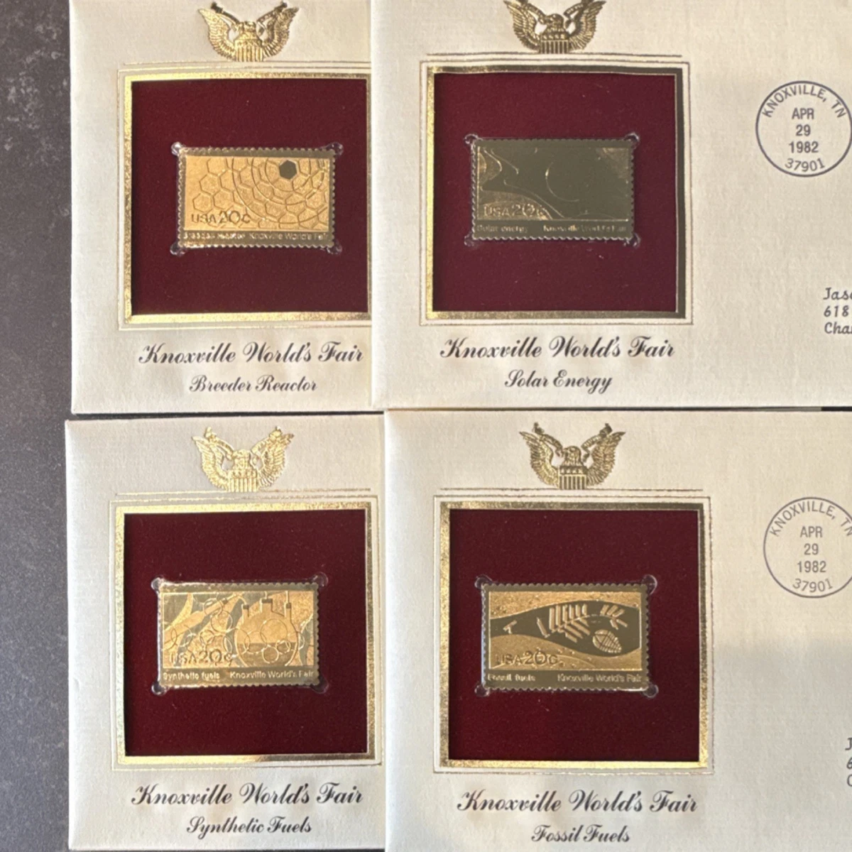 22k Gold Replica Stamps In Us First Day Covers (1981-1990) for