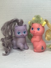 1989 Mattel Little Pretty Pets Lila Kitty Cat Kitties Purple Puppy Melody Lot