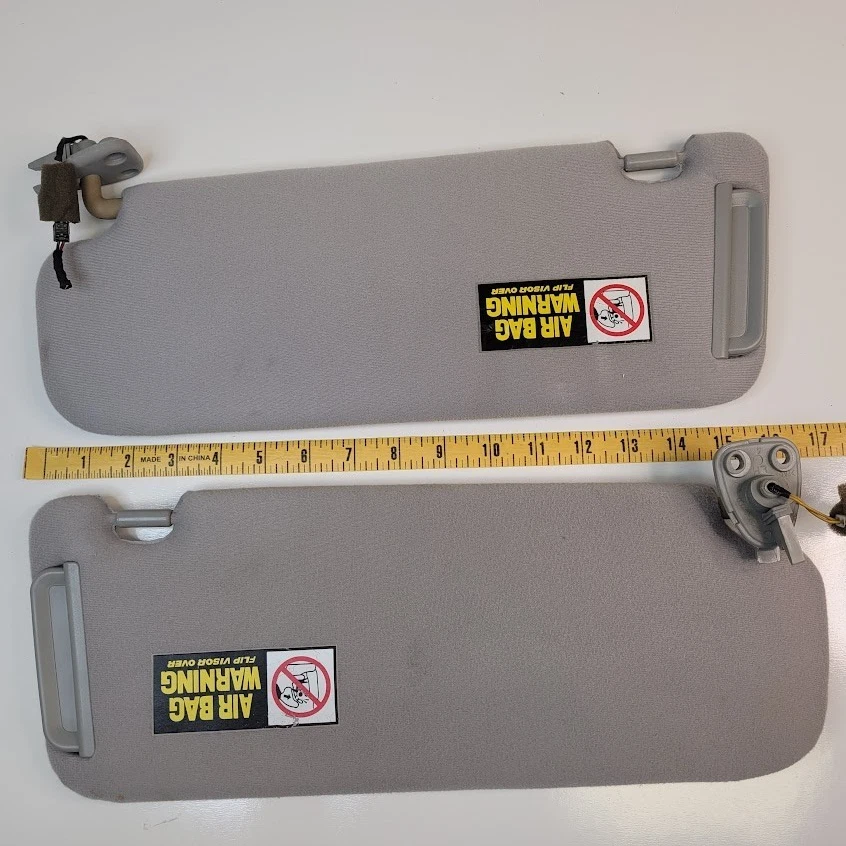 Par de parasoles Hyundai Sonata 2006-2010 con espejo tela gris OEM Foto 4 de 4