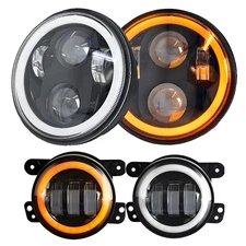 LED DRL Headlights Fog Light Black Combo For Jeep Renegade 2015-2023