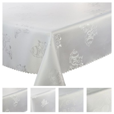 Ostern Quadratische Tischdecke Mitteldecke Fleckenresistente, Weiß, Oeko-Tex