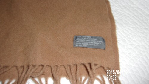 100% CASHMERE SCARF FOR MEN AND WOMEN MADE IN  CHINA/Great Condition/66" X 10" - Picture 3 of 3