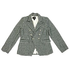 House of Harlow 1960 Tweed Blazer Double Breasted Sequins Size Large Houndstooth