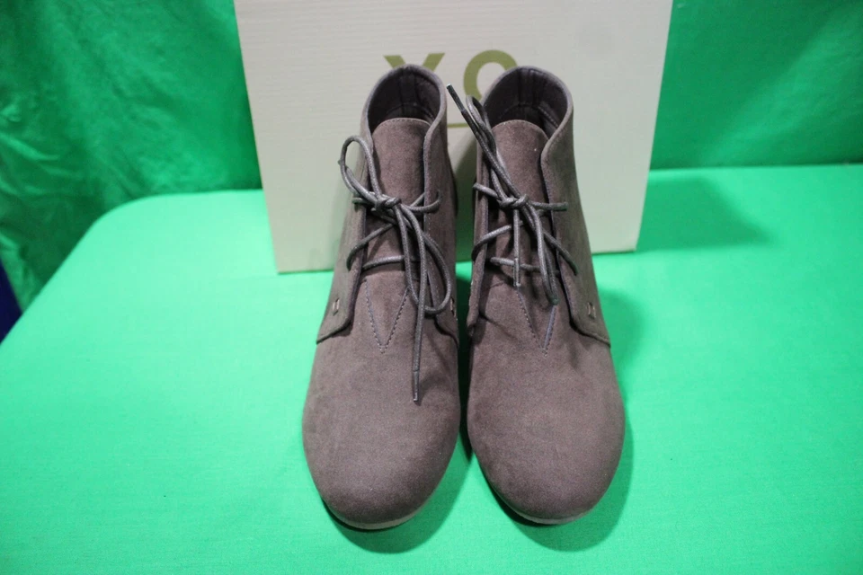 YOKI Marrón Botines de Cuña con Cordones Mujer Talla 10 Zapatos de Tacón al Tobillo Nuevos en Caja Foto 4 de 4