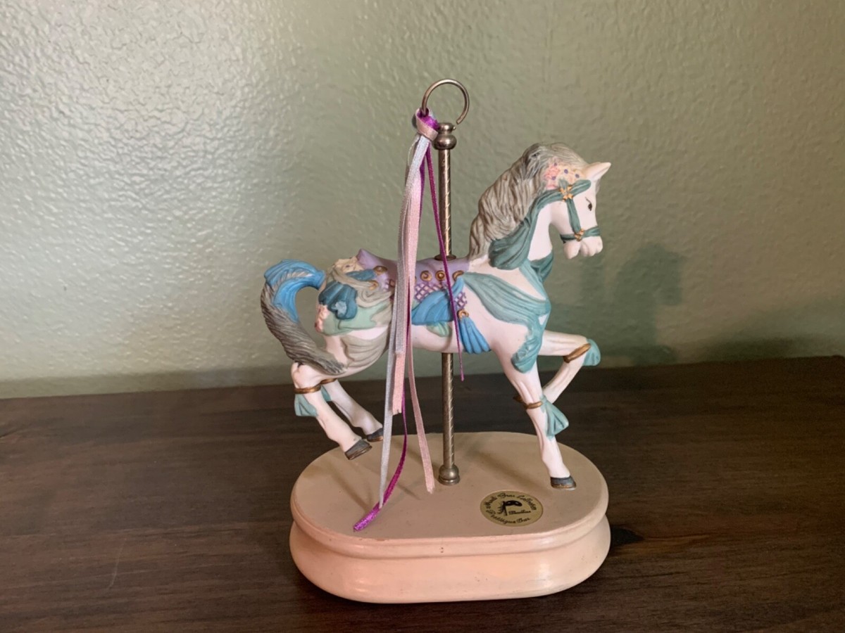 Mardi Gras Collection Prettique Inc Music box Carousel Horse | eBay