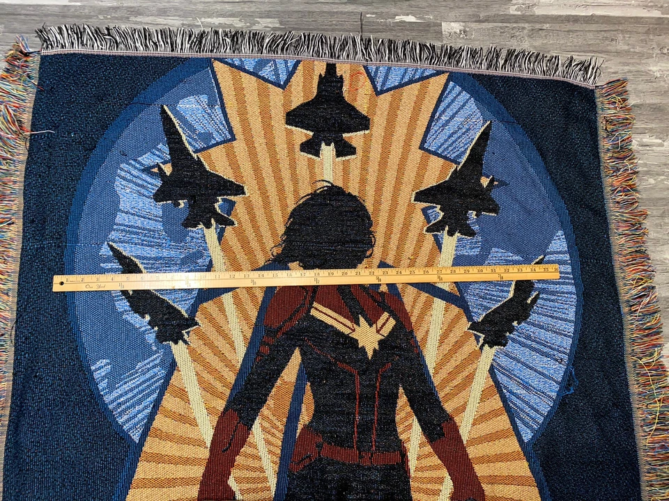 Marvel Captain Marvel Lift Off Airplane Woven Tapestry Throw Blanket 48" x 60" - Image 2 of 4