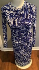 Kasper Women's Blue Marble Bodycon Dress Size S