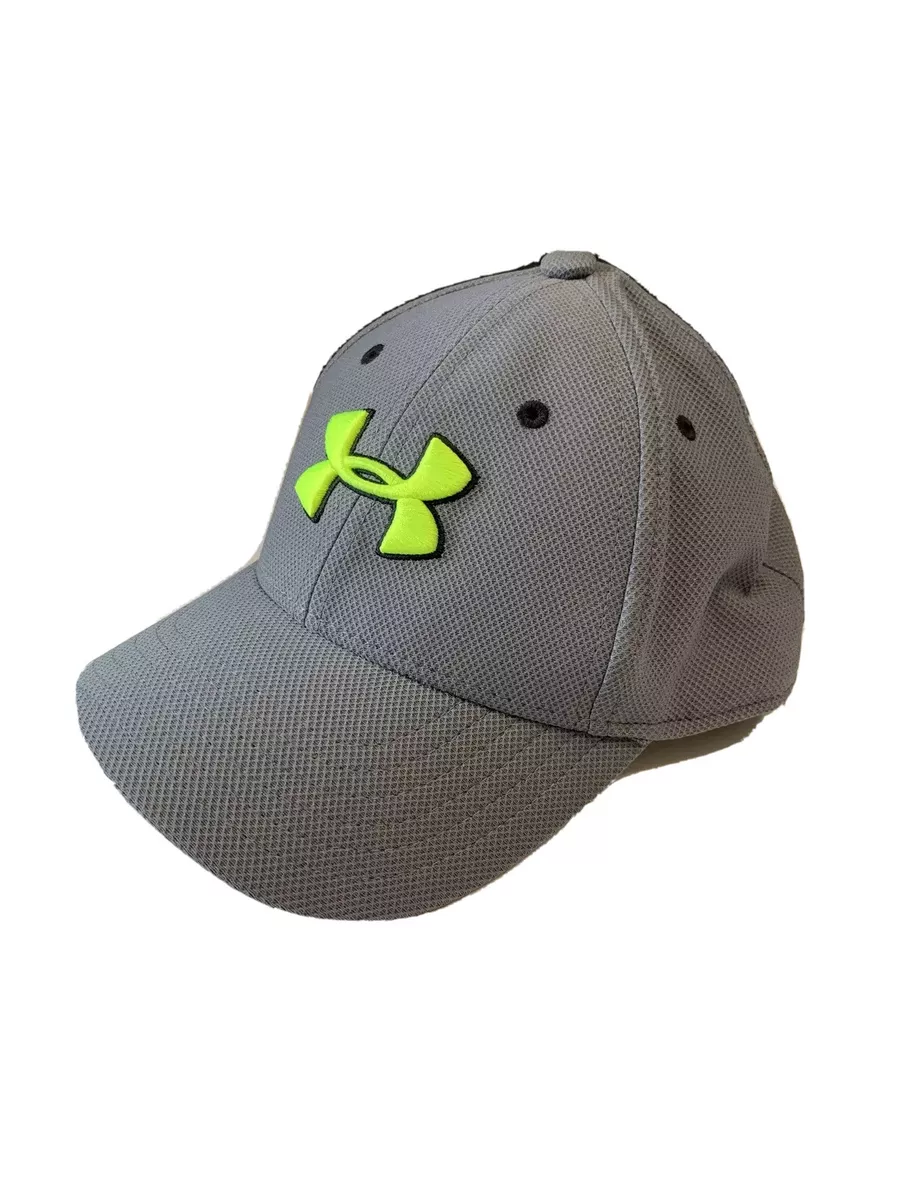 ECU Boys Under Armour Baseball Cap Hat Size YMD 4-6 Years~Gray ~Neon Yellow  Logo