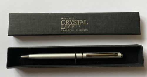 SWAROVSKI KRISTALLISIERTER BLAUER KRISTALLENDE SCHWARZE TINTE VERPACKT STIFT