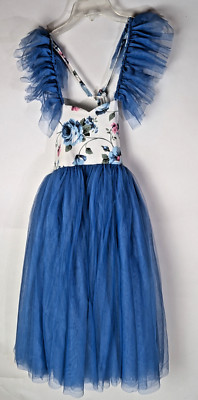 Dollcake Girls Ruby Tulle Floral Spaghetti Strap Fit/Flare Party Dress Size 7