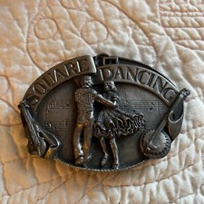 Vintage Square Dance Belt Buckle SISKIYOU BUCKLE CO 1988 Tone Metal